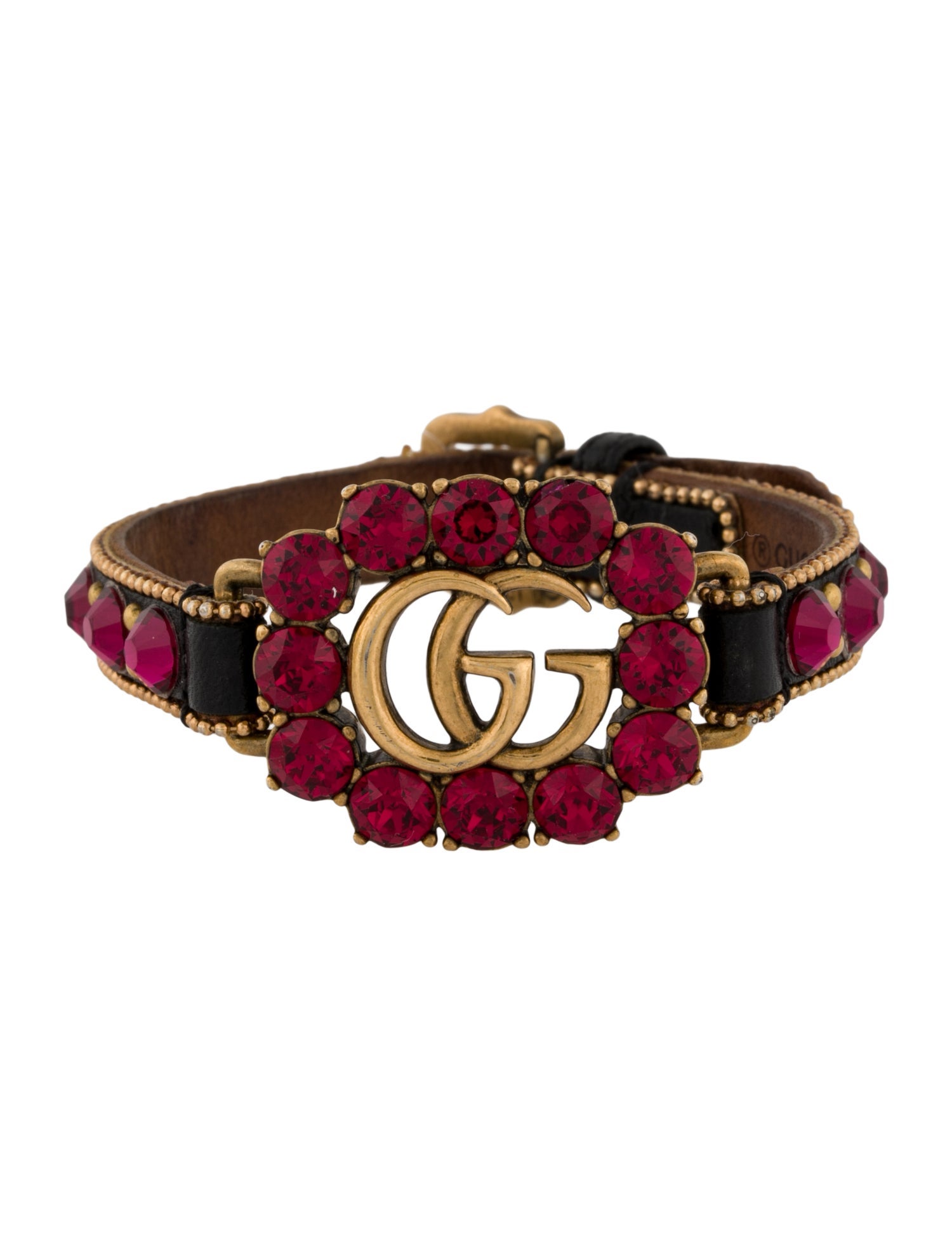 Gucci Leather Double G Wrap Bracelet